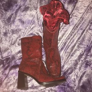 MIA Red Leather Women’s Boots Size 7